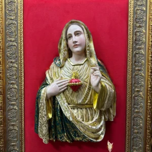 Sagrado Corazón de María, busto en madera