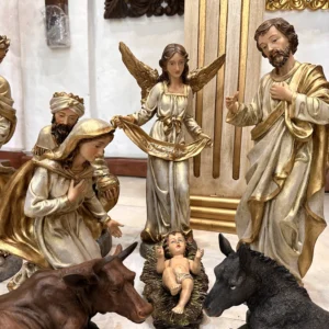 Pesebre línea dorada 40 cm